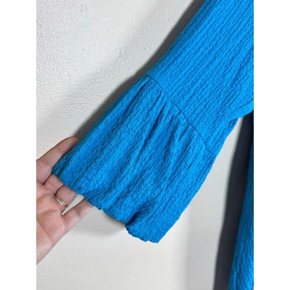 IC Collection Plus Size Lime Ruffle Sleeves Cowl Neck Tunic Top Turquoise XL - Picture 4 of 10